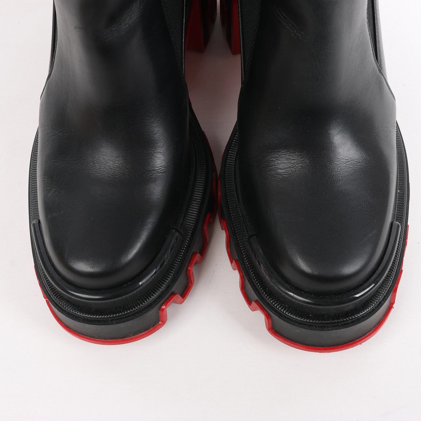 Christian Louboutin Marsha Cloche Leather Side Gore Boots in Black, Size 38 EU