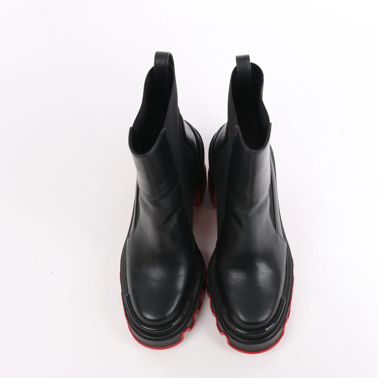 Christian Louboutin Marsha Cloche Leather Side Gore Boots in Black, Size 38 EU