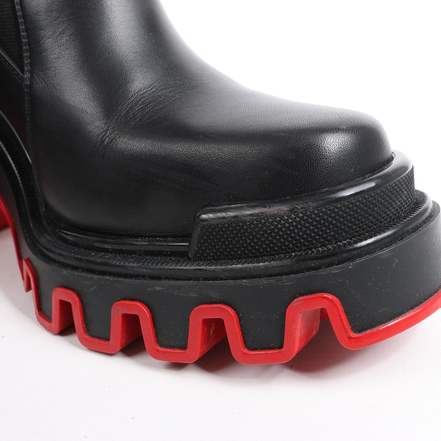 Christian Louboutin Marsha Cloche Leather Side Gore Boots in Black, Size 38 EU