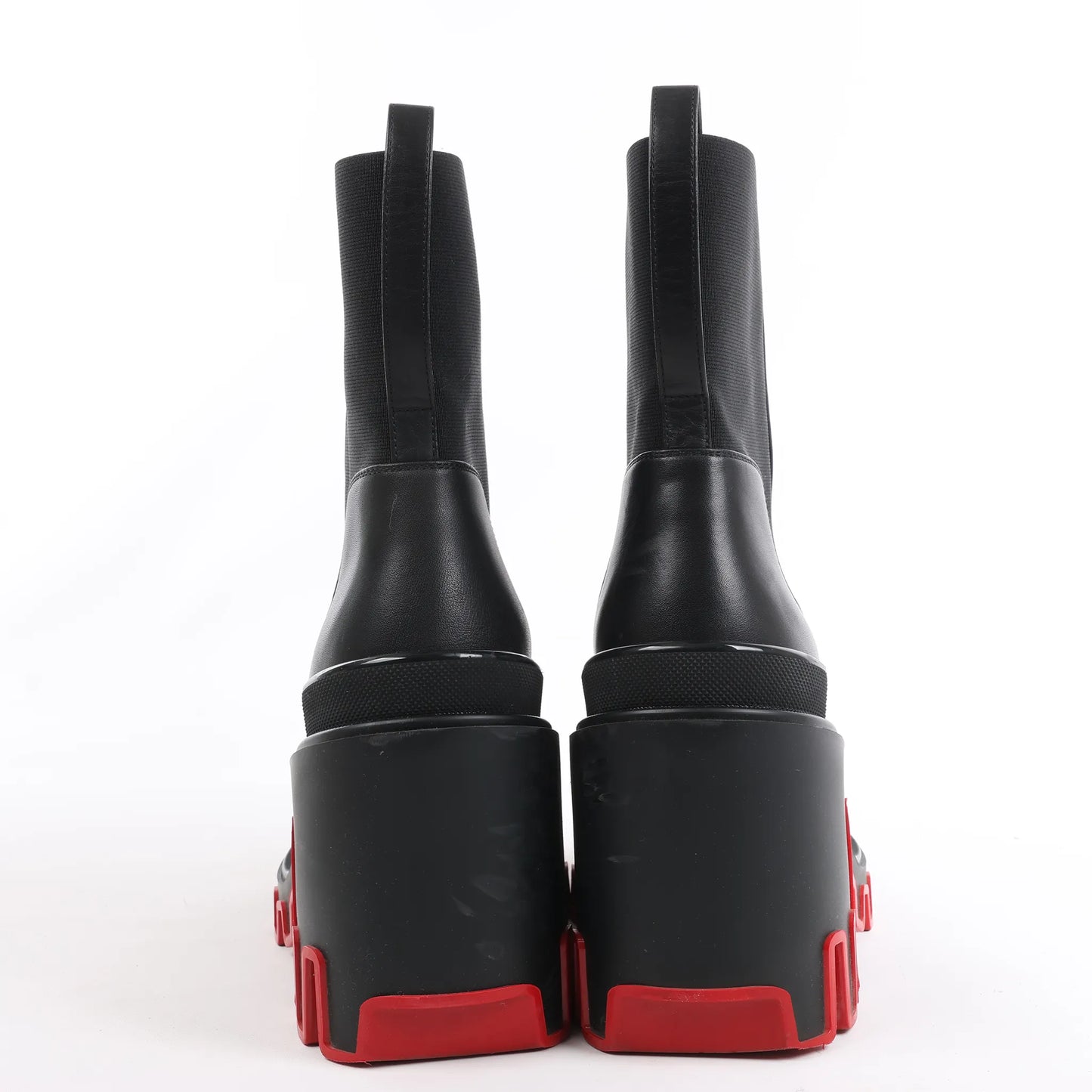 Christian Louboutin Marsha Cloche Leather Side Gore Boots in Black, Size 38 EU