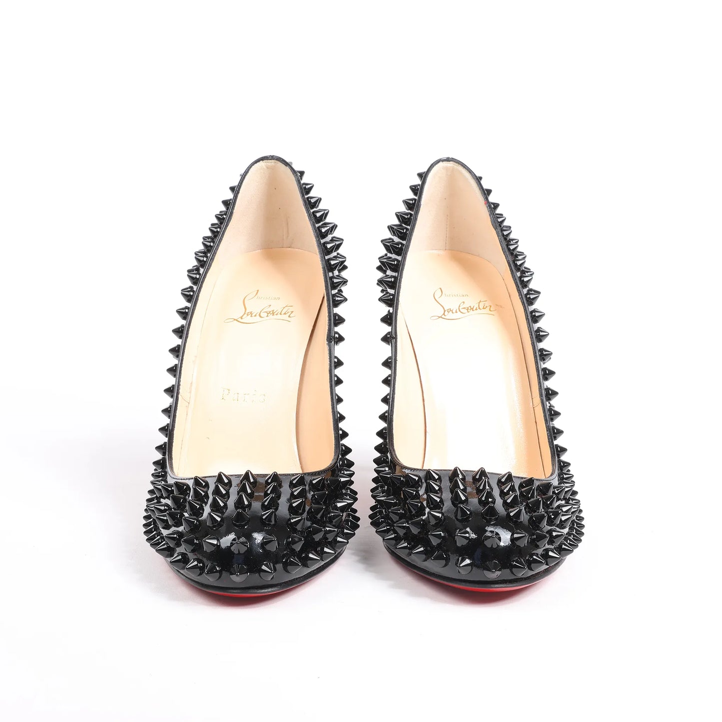 Christian Louboutin Spike Studs Lackleder-Pumps in Schwarz, Größe 38 EU
