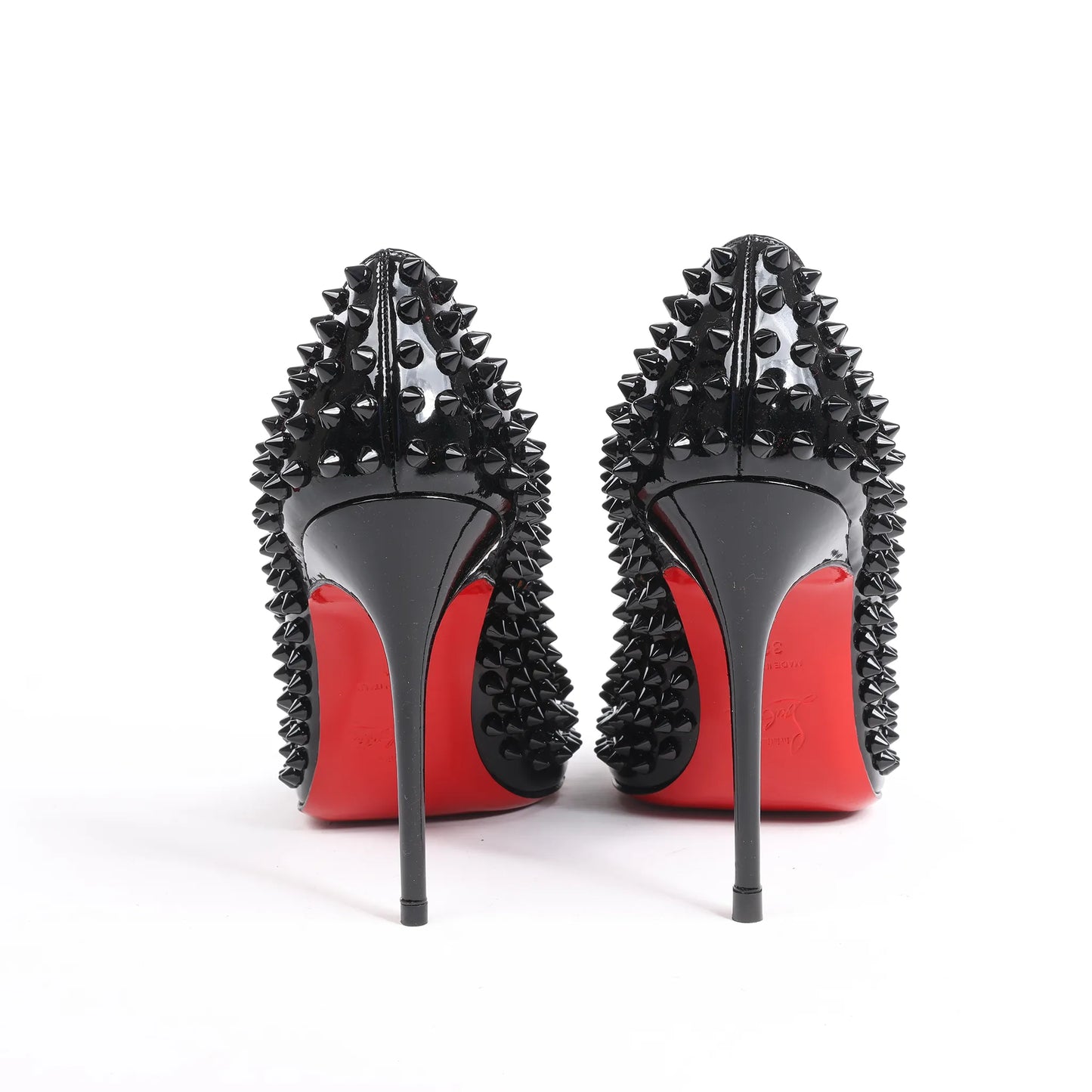 Christian Louboutin Spike Studs Lackleder-Pumps in Schwarz, Größe 38 EU