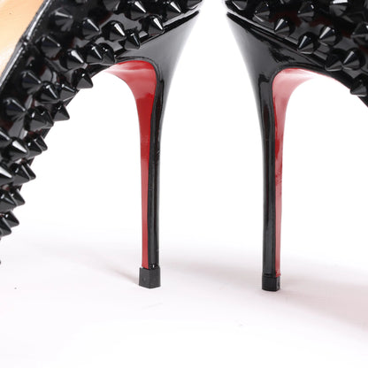 Christian Louboutin Spike Studs Lackleder-Pumps in Schwarz, Größe 38 EU