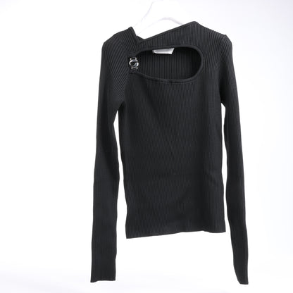 Coperni Cut-Out Rippstrick-Top in Schwarz, Größe L