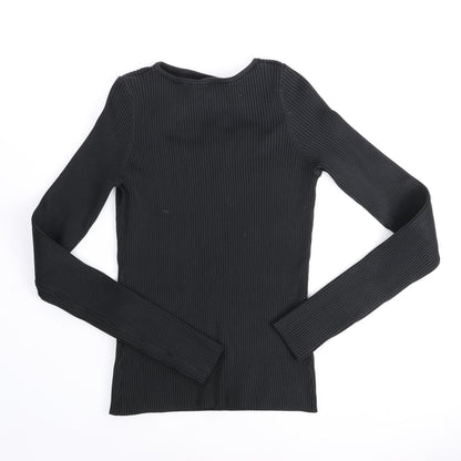 Coperni Cut-Out Rippstrick-Top in Schwarz, Größe L