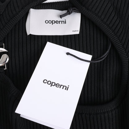 Coperni Cut-Out Rippstrick-Top in Schwarz, Größe L