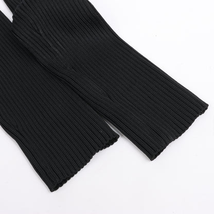 Coperni Cut-Out Rippstrick-Top in Schwarz, Größe L