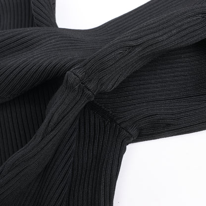 Coperni Cut-Out Rippstrick-Top in Schwarz, Größe L