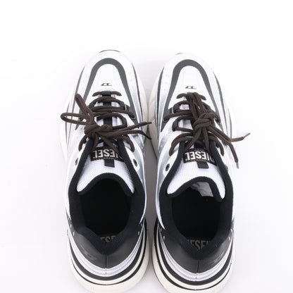 Diesel D-Airspeed Low-Striped Sneakers aus beschichtetem Ripstop in Silber, Größe 43 EU