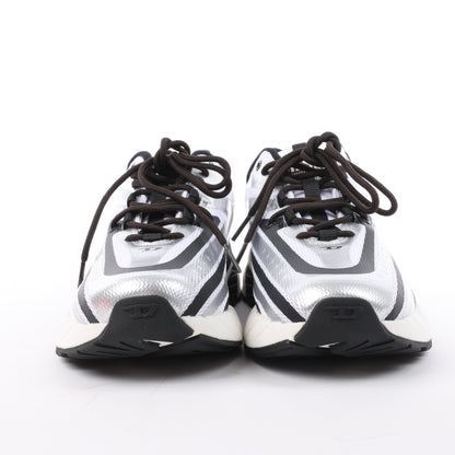 Diesel D-Airspeed Low-Striped Sneakers aus beschichtetem Ripstop in Silber, Größe 43 EU