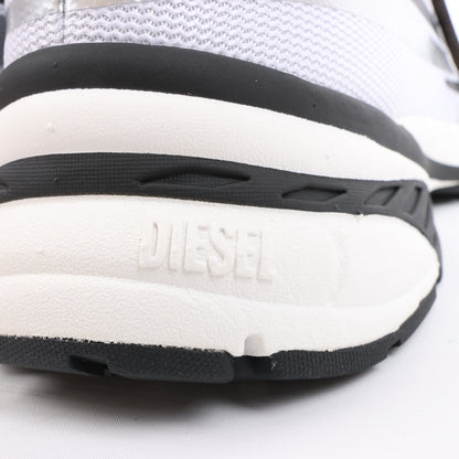 Diesel D-Airspeed Low-Striped Sneakers aus beschichtetem Ripstop in Silber, Größe 43 EU