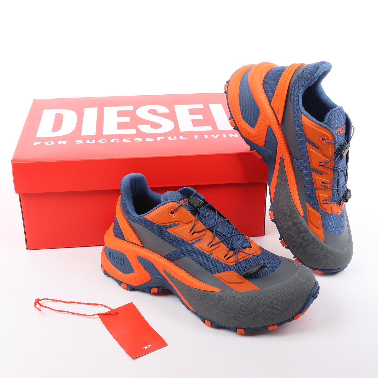 Diesel D-Cage Runner in Marineblau x Orange, Größe 43 EU