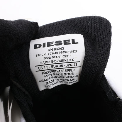 Diesel White S-D-Runner-Slip-on sneakers with Oval D instep, Size 36 EU