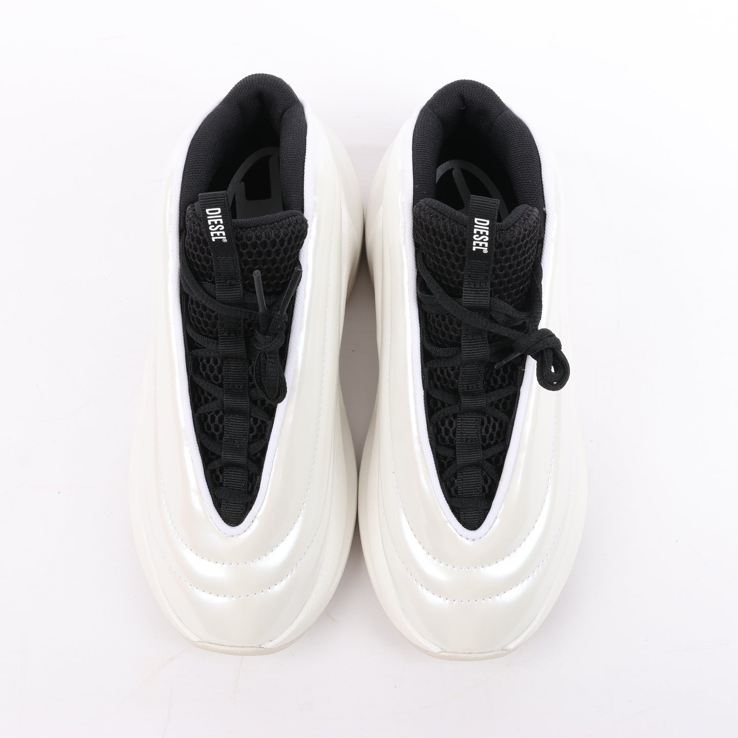 Diesel White S-D-Runner-Slip-on sneakers with Oval D instep, Size 36 EU