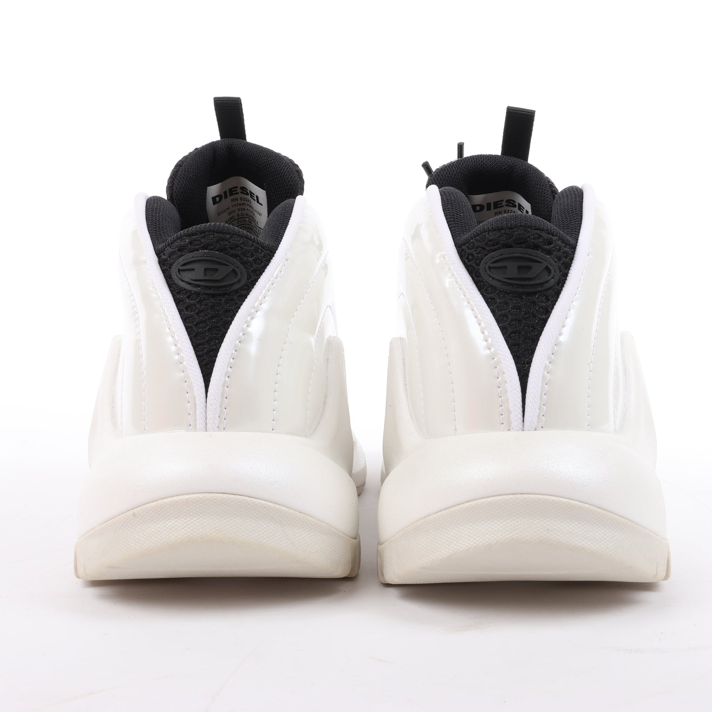 Diesel White S-D-Runner-Slip-on sneakers with Oval D instep, Size 36 EU