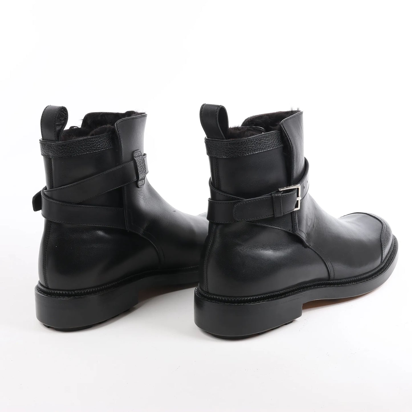 DIOR HOMME Leather Ankle Boots in Black 15HSU, Size 43 EU