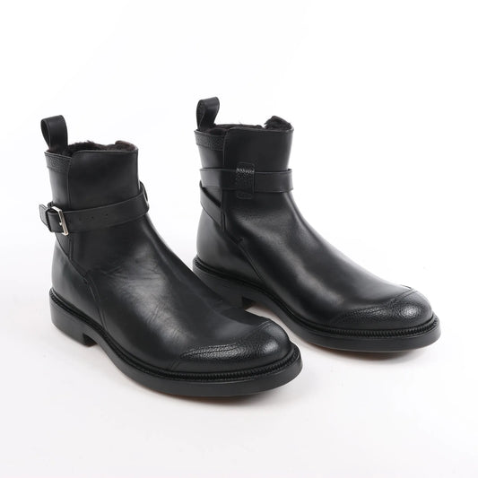 DIOR HOMME Leather Ankle Boots in Black 15HSU, Size 43 EU