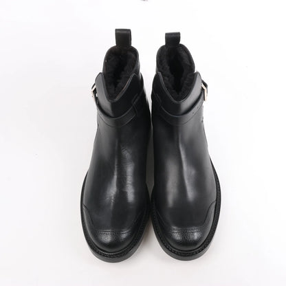 DIOR HOMME Leather Ankle Boots in Black 15HSU, Size 43 EU