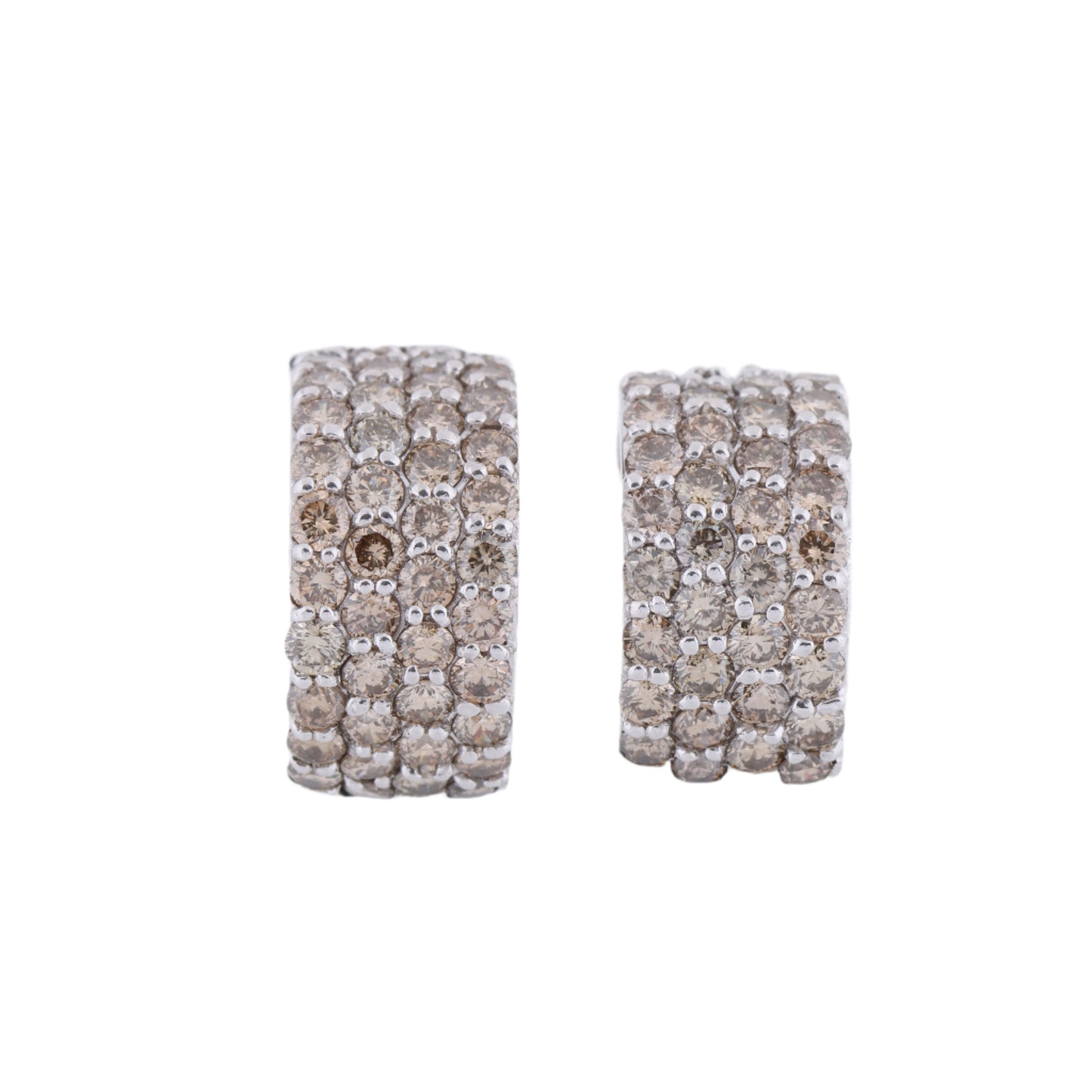 Non Signe / Unsigned Diamond Earrings K18WG 12.5g 2.00/2.00 ct