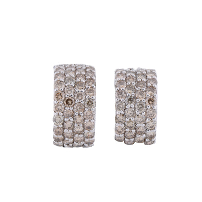 Non Signe / Unsigned Diamond Earrings K18WG 12.5g 2.00/2.00 ct