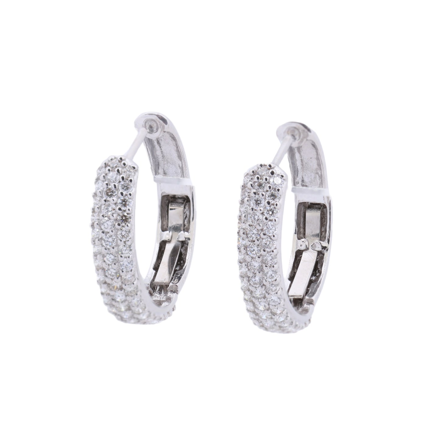 Nicht signierte / unsignierte Diamantohrringe K18WG 4,4 g 1,0 ct