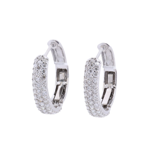 Nicht signierte / unsignierte Diamantohrringe K18WG 4,4 g 1,0 ct