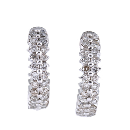 Nicht signierte / unsignierte Diamantohrringe K18WG 6,5 g 0,50/0,50 ct