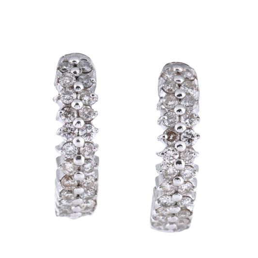 Nicht signierte / unsignierte Diamantohrringe K18WG 6,5 g 0,50/0,50 ct