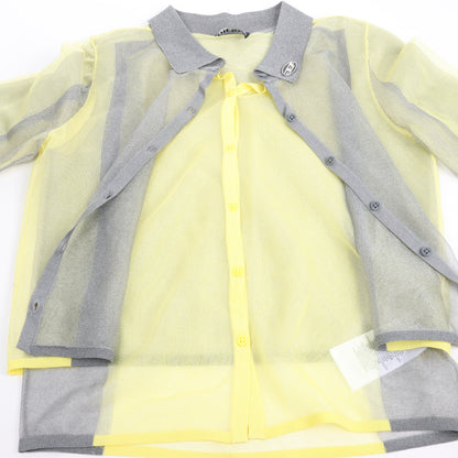 Diesel Langarmshirt mit Lurex-Detail in Gelb, Größe S