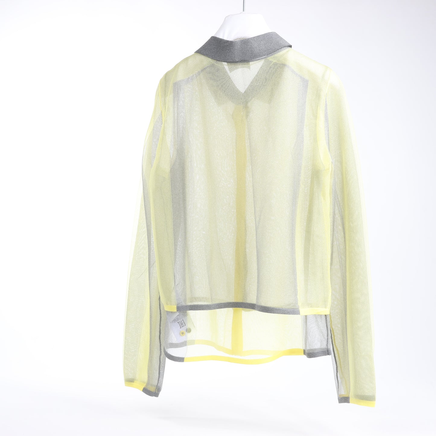 Diesel Langarmshirt mit Lurex-Detail in Gelb, Größe S