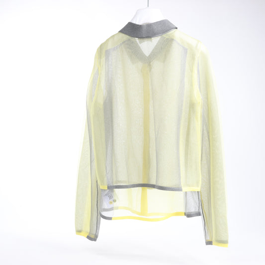 Diesel Langarmshirt mit Lurex-Detail in Gelb, Größe S