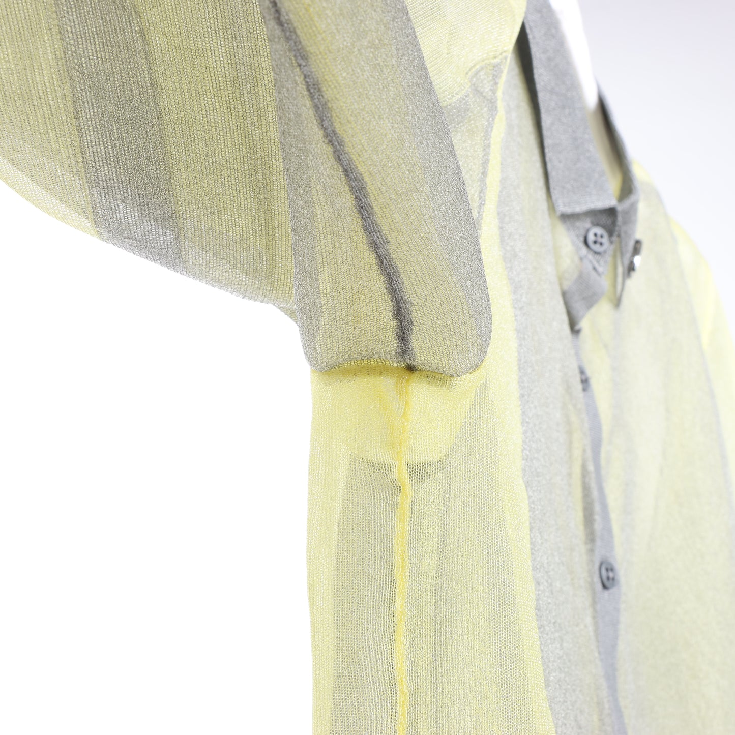 Diesel Langarmshirt mit Lurex-Detail in Gelb, Größe S