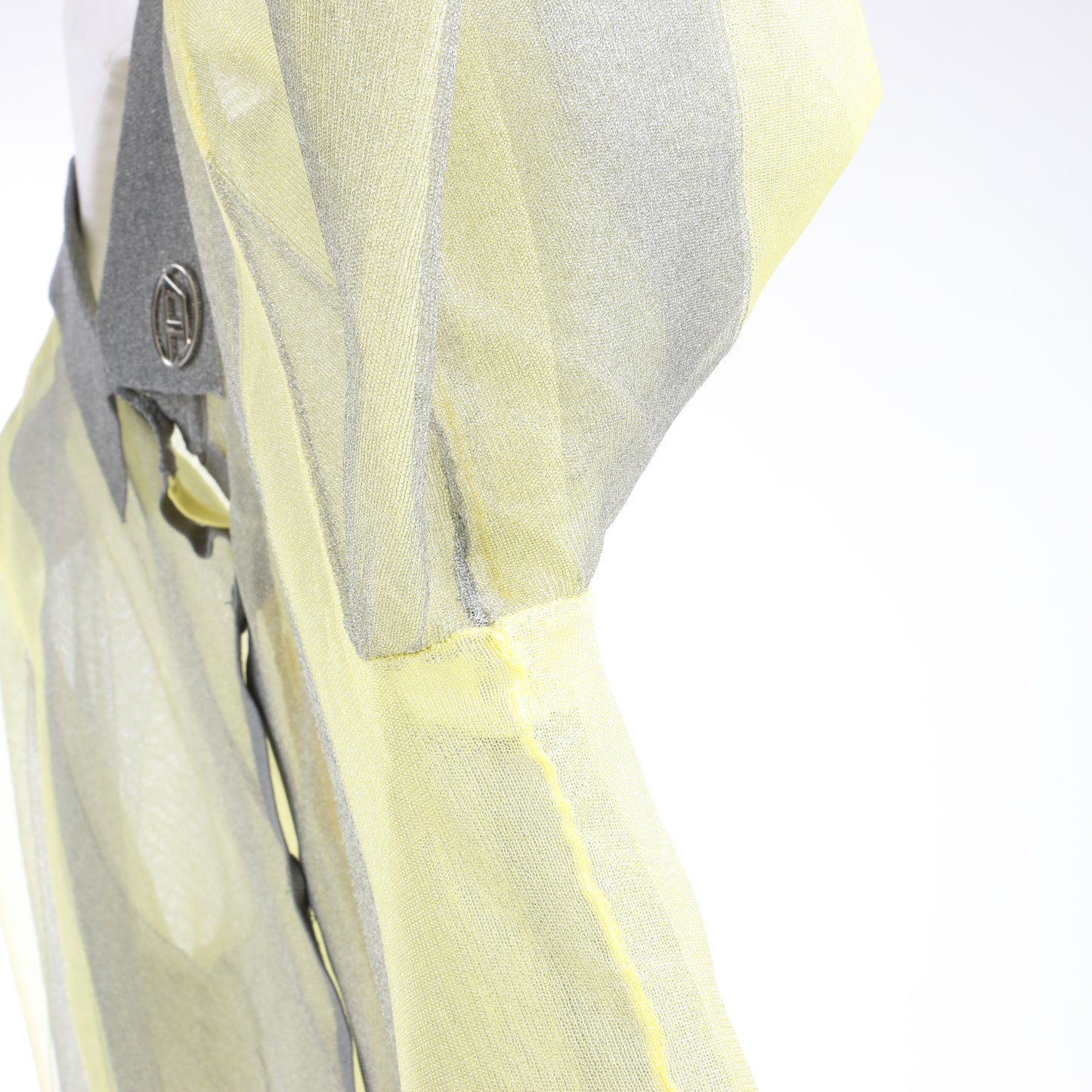 Diesel Langarmshirt mit Lurex-Detail in Gelb, Größe S