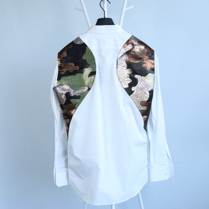 Dsquared2 Camouflage Panel Weißes Hemd, 48 IT
