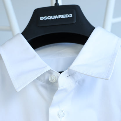 Dsquared2 Camouflage Panel Weißes Hemd, 48 IT