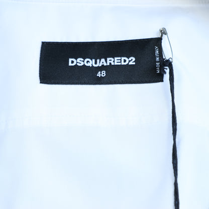 Dsquared2 Camouflage Panel Weißes Hemd, 48 IT