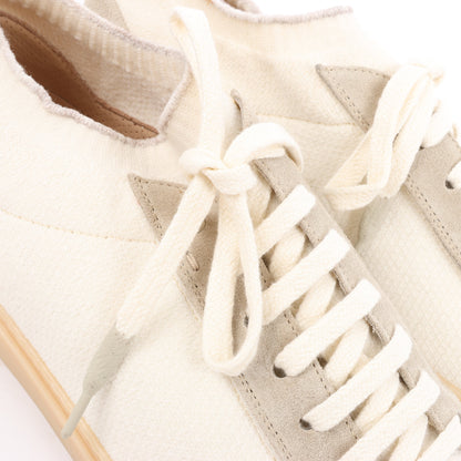 ELEVENTY Panelled Knitted Sneakers in Beige, Size 44 EU