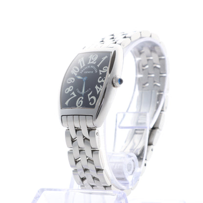 Franck Tonneau Curvex 1752QZ 3991 SS QZ Black Dial Watch