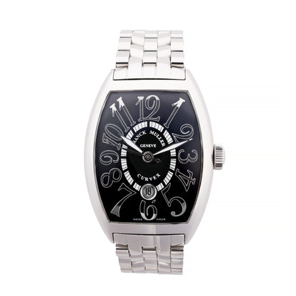 Franck Muller Tonneau Curvex Reliefs 8880SCDT REL 230 SS SS AT Uhr mit schwarzem Zifferblatt