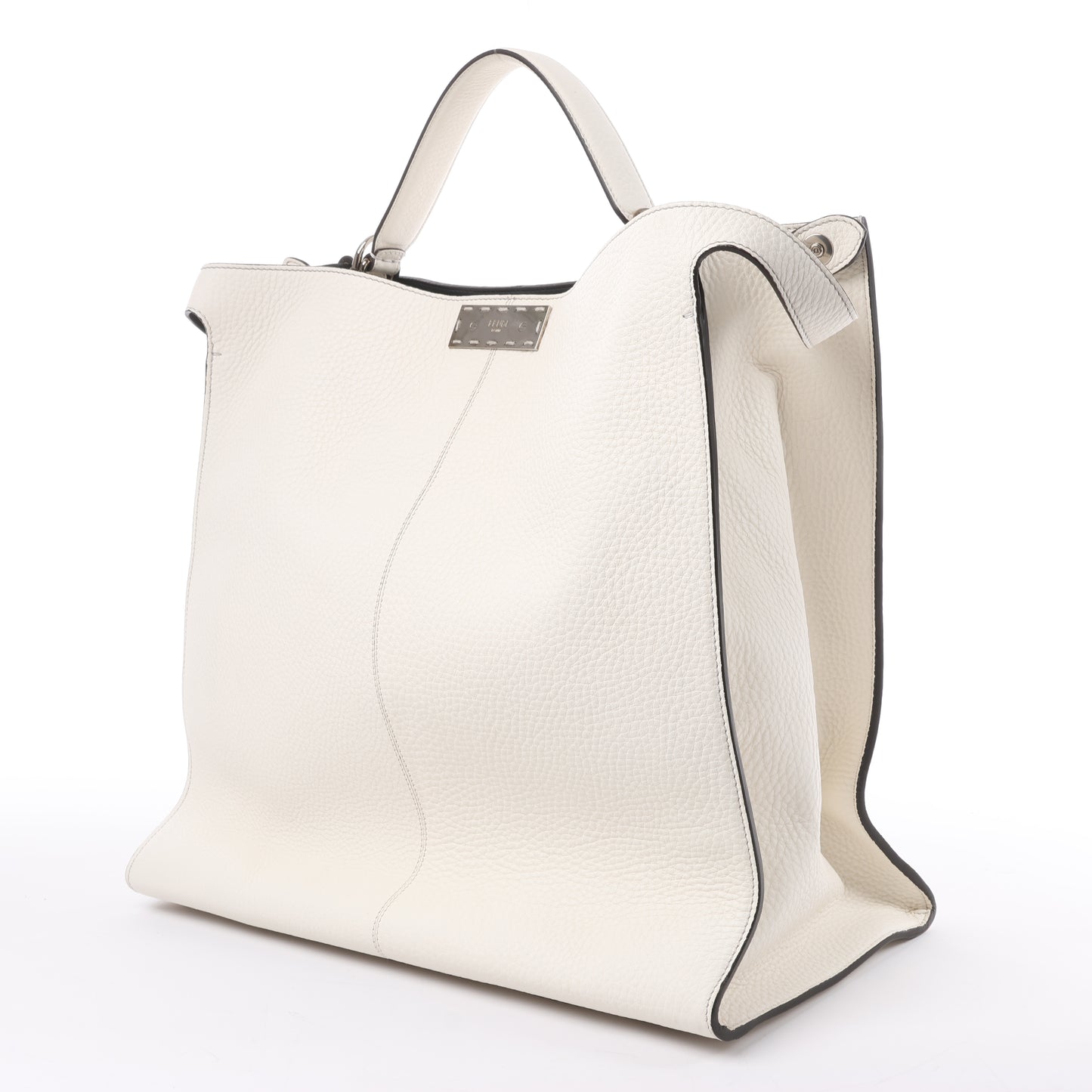 Fendi Peek-a-boo X-light Lederhandtasche in Weiß 7VA448