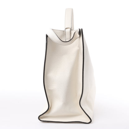 Fendi Peek-a-boo X-light Leather Handbag in White 7VA448