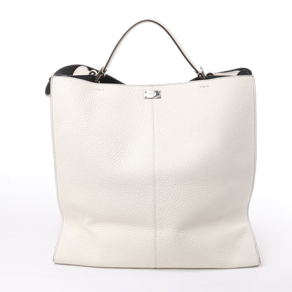 Fendi Peek-a-boo X-light Lederhandtasche in Weiß 7VA448