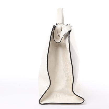 Fendi Peek-a-boo X-light Lederhandtasche in Weiß 7VA448