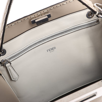 Fendi Peek-a-boo X-light ICU Co., Ltd. Lederhandtasche in Beige 7VA528