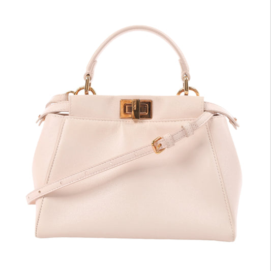 Fendi Peekaboo Mini Leather 2Way Handbag in Pink 8BN244