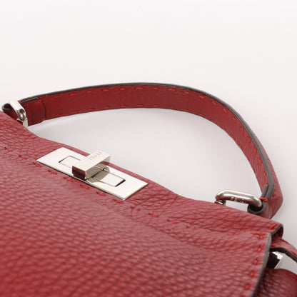 Fendi Peekaboo Regular Selleria Leder 2-Wege-Handtasche in Rot 8BN226