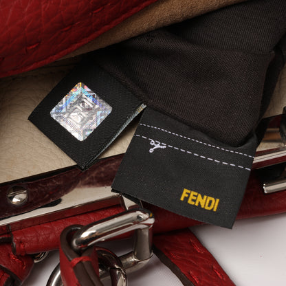 Fendi Peekaboo Regular Selleria Leder 2-Wege-Handtasche in Rot 8BN226