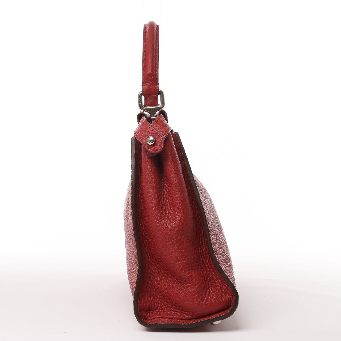Fendi Peekaboo Regular Selleria Leder 2-Wege-Handtasche in Rot 8BN226