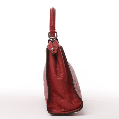 Fendi Peekaboo Regular Selleria Leder 2-Wege-Handtasche in Rot 8BN226