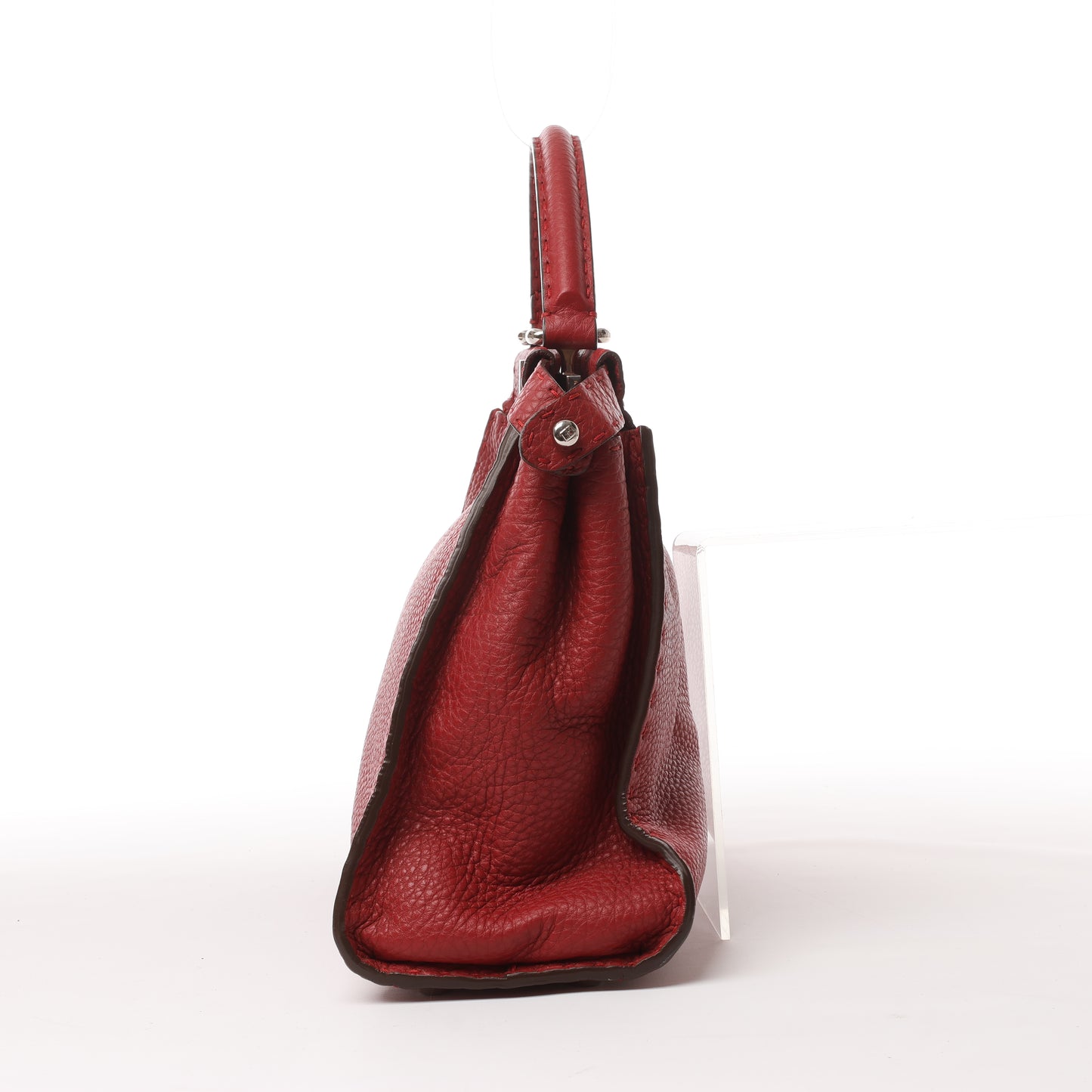 Fendi Peekaboo Regular Selleria Leder 2-Wege-Handtasche in Rot 8BN226
